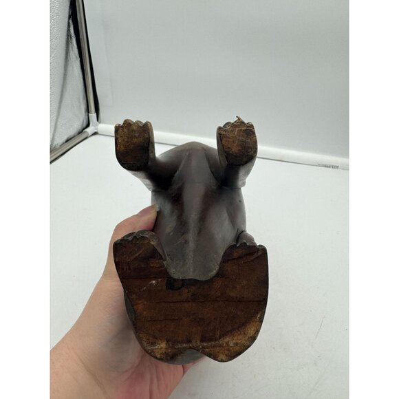 Vintage MCM Tall Solid Wood Carved Cat Statue Figure 12 Inch-AS IS - Picture 7 of 8